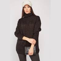 Everything5Pounds Women's Black Roll Neck Jumpers
