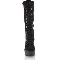 XY London Women's Knee High Lace Up Boots