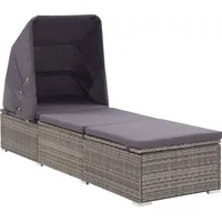 VidaXL Grey Rattan Sun Loungers