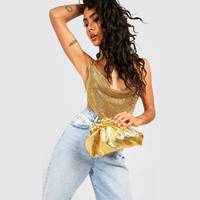 boohoo Women's Gold Clutch Bags