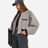 NASTY GAL Women's Grey Teddy Coats