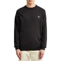 Fred Perry Men's Black Crew Neck Jumpers