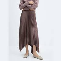 Mango Women's Brown Pleated Skirts