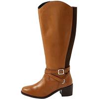 Simply Be Women's Tan Knee High Boots