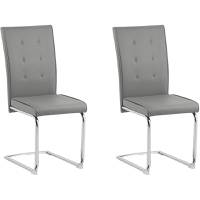 ManoMano Grey Leather Dining Chairs