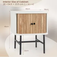 Costway White Bedside Tables