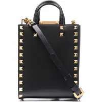 Valentino Garavani Women's Black Leather Tote Bags