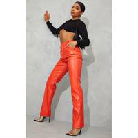 PrettyLittleThing Women's High Waisted Leather Trousers