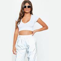 Missguided V Neck Crop Tops for Women
