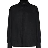 FARFETCH Men's Black Linen Shirts