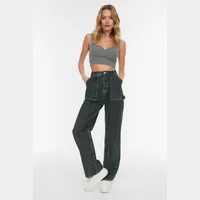 Trendyol Women's High Waisted Wide Leg Jeans