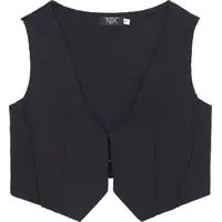 Wolf & Badger Women's Black Vest Tops