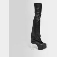 Rick Owens Women's Black Leather Knee High Boots