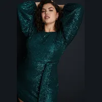 Oasis Fashion Women's Green Sequin Dresses