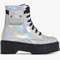 Ego Shoes Womens Silver Ankle Boots