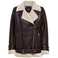Only Women's Brown Leather Jacket
