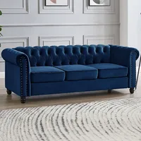 Wilko Home Detail Blue Velvet Sofas