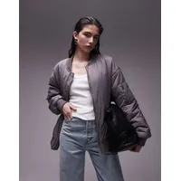 Topshop Women's Grey Bomber Jackets