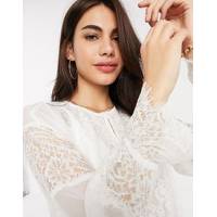 French Connection Women's White Lace Shirts