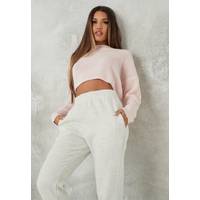 Missguided Women's Pink Cropped Jumpers