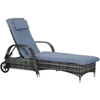 Outsunny Grey Rattan Sun Loungers