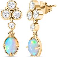 TJC Women's Opal Earrings