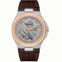 Ingersoll Mens Rose Gold Watch With Leather Strap