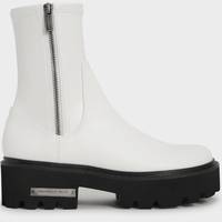 Charles & Keith Women's White Ankle Boots