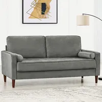 Wilko Home Detail Grey Velvet Sofas