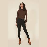 Oasis Fashion Women's High Waisted Leather Trousers