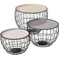 Ebern Designs Metal And Glass Nesting Tables