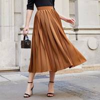 SHEIN Women's Brown Pleated Skirts