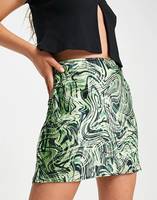 Topshop Women's Green Satin Skirts