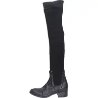 Moma Women's Black Leather Knee High Boots