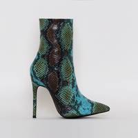 SIMMI Women's Snake Print Ankle Boots