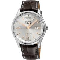 Gevril Mens Rose Gold Watch With Leather Strap