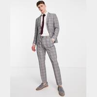 Selected Homme Men's Grey Check Suits