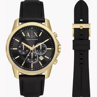 Armani Exchange Mens Chronograph Watches With Leather Strap