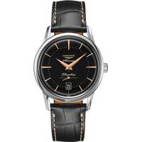 Longines Mens Rose Gold Watch With Leather Strap
