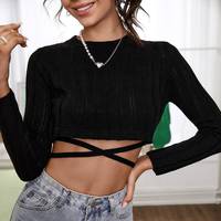 SHEIN Women's Black Cropped Jumpers