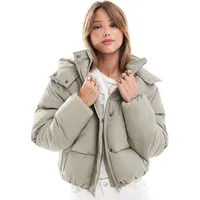 Brave Soul Women's Green Puffer Jackets