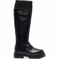 FARFETCH Women's Black Leather Knee High Boots