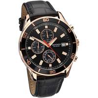 Fashion World Black And Rose Gold Watches for Men