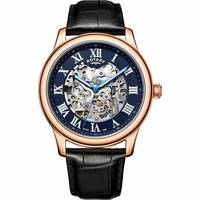 Rotary Rose Gold Watch With Leather Strap for Men