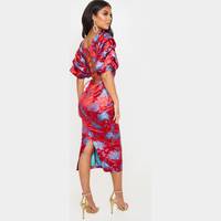 PrettyLittleThing Women's Red Floral Dresses