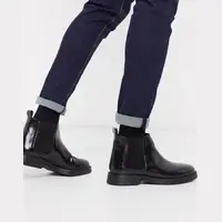 Kurt Geiger Men's Black Leather Chelsea Boots