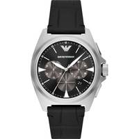 Emporio Armani Mens Chronograph Watches With Leather Strap
