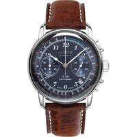 HS Johnson Mens Chronograph Watches With Leather Strap