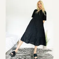 Monki Women's Black Midi Dresses