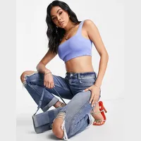 Flounce London Women's Square Neck Crop Tops